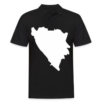Drapeau de carte de Bosnie-Herzégovine - Polo Homme - noir - Devant - Kai (181cm)