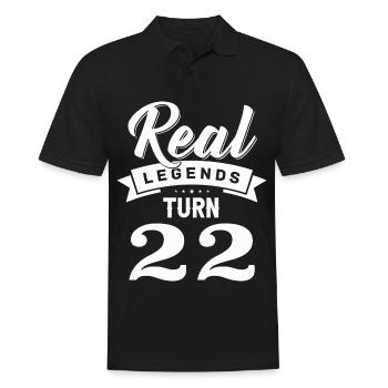 Real Legends Turn 22, 22 Birthday - Men's Polo Shirt - black - Front - Kai (181cm)
