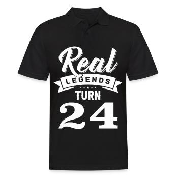 Echte Legenden werden 24, 24 Geburtstag - Männer Poloshirt - Schwarz - Vorne - Kai (181cm)