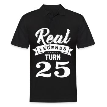 Real Legends Turn 25, 25 Birthday - Men's Polo Shirt - black - Front - Kai (181cm)