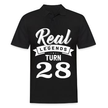 Real Legends Turn 28, 28 Birthday - Men's Polo Shirt - black - Front - Kai (181cm)