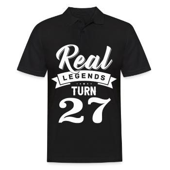 Real Legends Turn 27, 27 Birthday - Men's Polo Shirt - black - Front - Kai (181cm)