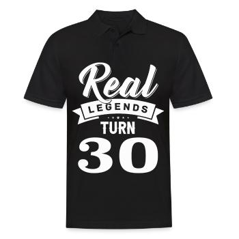 Real legends turn 30, 30 birthday - Men's Polo Shirt - black - Front - Kai (181cm)