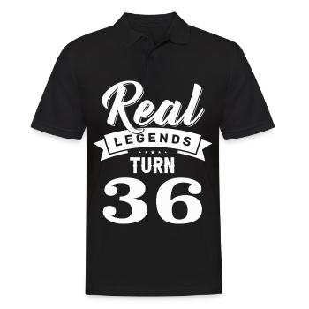 Real legends turn 36, 36 birthday - Men's Polo Shirt - black - Front - Kai (181cm)