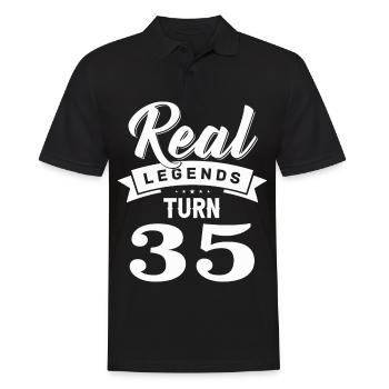 Real legends turn 35, 35 birthday - Men's Polo Shirt - black - Front - Kai (181cm)