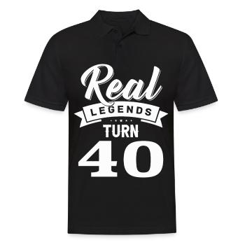 Real legends turn 40, 40 birthday - Men's Polo Shirt - black - Front - Kai (181cm)