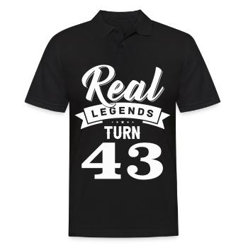 Real Legends fête ses 43 ans, 43 ans - Polo Homme - noir - Devant - Kai (181cm)