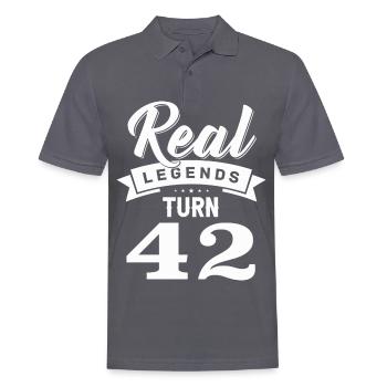 Real Legends fête ses 42 ans, 42 ans - Polo Homme - charbon - Devant - Nico (186cm)
