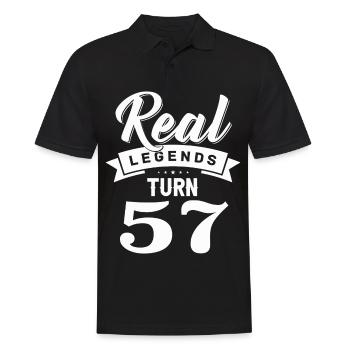 Real legends turn 57, 57 birthday - Men's Polo Shirt - black - Front - Kai (181cm)