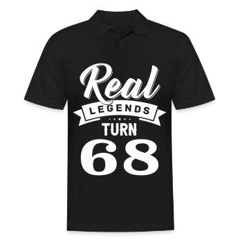 Real legends turn 68, 68 birthday - Men's Polo Shirt - black - Front - Kai (181cm)