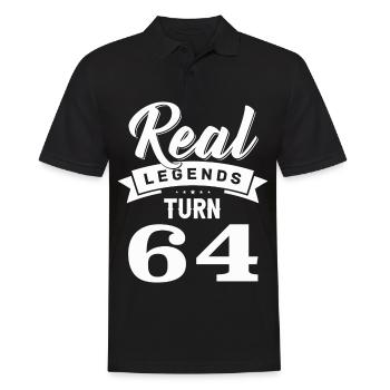 Real Legends Turn 64, 64 Birthday - Men's Polo Shirt - black - Front - Kai (181cm)