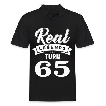 Real legends turn 65, 65 birthday - Men's Polo Shirt - black - Front - Kai (181cm)