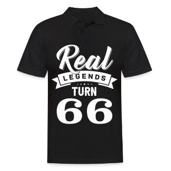Real legends turn 66, 66 birthday - Men's Polo Shirt - black - Front - Kai (181cm)