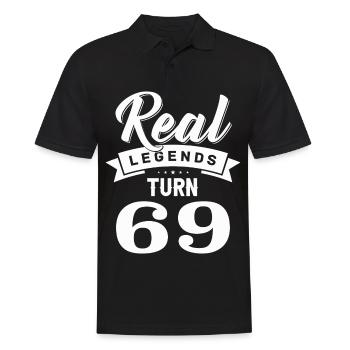 Real legends turn 69, 69 birthday - Men's Polo Shirt - black - Front - Kai (181cm)