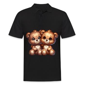Cute cuddly bears for children and - Men's Polo Shirt - black - Front - Kai (181cm)