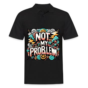 Pas mon problème Design cool avec des lunettes de soleil et - Polo Homme - noir - Devant - Kai (181cm)