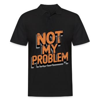 Énoncé « Pas mon problème » - Polo Homme - noir - Devant - Kai (181cm)