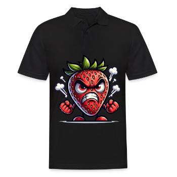 Fraise en colère à la vapeur - Polo Homme - noir - Devant - Kai (181cm)