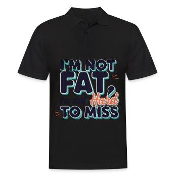 Je ne suis pas gros, difficile à manquer - Polo Homme - noir - Devant - Kai (181cm)