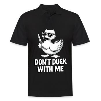 Canard coquin avec couteau et lunettes de soleil - Polo Homme - noir - Devant - Kai (181cm)