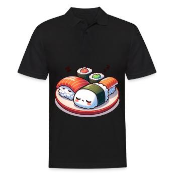 Schlafende Sushi-Träume für Sushi-Liebhaber - Männer Poloshirt - Schwarz - Vorne - Kai (181cm)