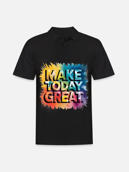 Faites-le bien aujourd’hui avec un motif coloré - Polo Homme - noir