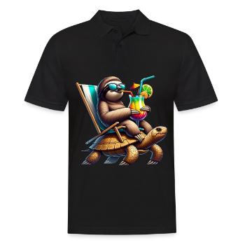 Cocktail décontracté Sloth Turtle - Polo Homme - noir - Devant - Kai (181cm)