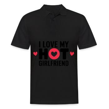 Ich Liebe Meine Heiße Freundin Statement - Männer Poloshirt - Schwarz - Vorne - Kai (181cm)
