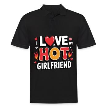 I Love My Hot Girlfriend - Men's Polo Shirt - black - Front - Kai (181cm)