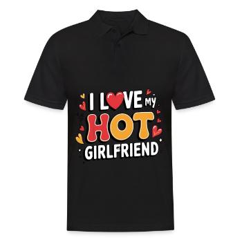 Ich Liebe Meine Heiße Freundin Design - Männer Poloshirt - Schwarz - Vorne - Kai (181cm)