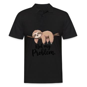 Lazy sloth saying not my problem - Men's Polo Shirt - black - Front - Kai (181cm)