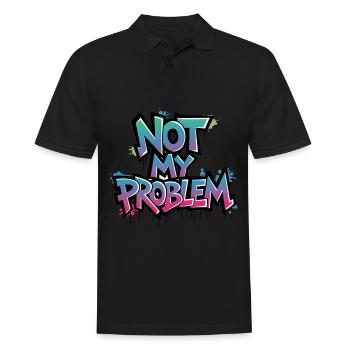 Déclaration légère « Pas mon problème » - Polo Homme - noir - Devant - Kai (181cm)