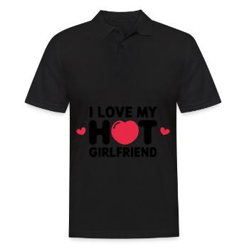 Ich Liebe Meine Heiße Freundin Herz - Männer Poloshirt - Schwarz - Vorne - Kai (181cm)