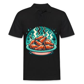 Tempting Hot Chicken Wings Delight - Men's Polo Shirt - black - Front - Kai (181cm)