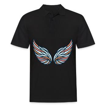 Illustration de motif d’aile astucieuse - Polo Homme - noir - Devant - Kai (181cm)
