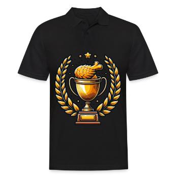 Coupe dorée avec ailes de poulet - Polo Homme - noir - Devant - Kai (181cm)
