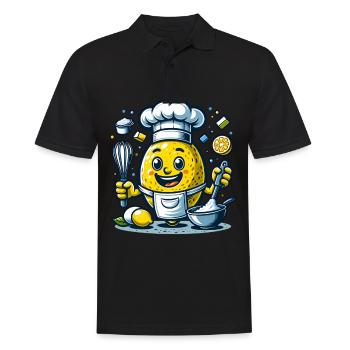 Heureuse aventure culinaire au citron - Polo Homme - noir - Devant - Kai (181cm)