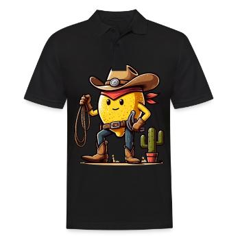 Lemon Cowboy Adventure in the Wild West - Men's Polo Shirt - black - Front - Kai (181cm)