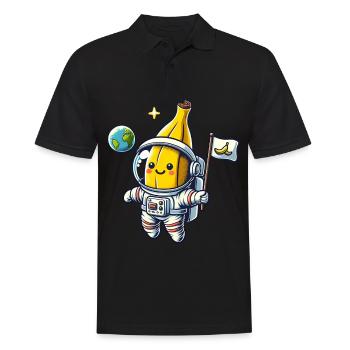 Sweet Astronaut Banana with Flag - Men's Polo Shirt - black - Front - Kai (181cm)