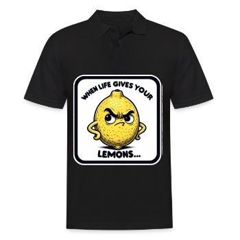 Quand la vie vous donne des citrons... - Polo Homme - noir - Devant - Kai (181cm)