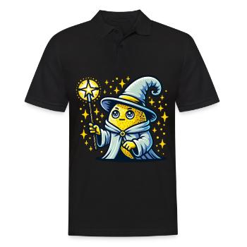 Magical Lemon Mage with Star Staff - Men's Polo Shirt - black - Front - Kai (181cm)