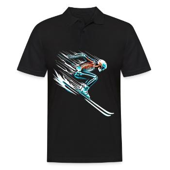 Skeleton Skier Action Design - Men's Polo Shirt - black - Front - Kai (181cm)