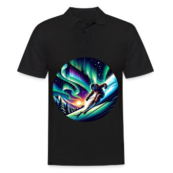 Adventurous skiing under the Northern Lights - Men's Polo Shirt - black - Front - Kai (181cm)