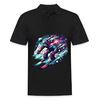 Skieur galactique dans l’aventure spatiale - Polo Homme - noir - Devant - Kai (181cm)