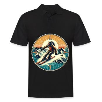Adventure alpine skiing in the mountains - Men's Polo Shirt - black - Front - Kai (181cm)
