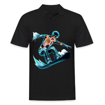Skeleton Snowboarder Adventure - Men's Polo Shirt - black - Front - Kai (181cm)