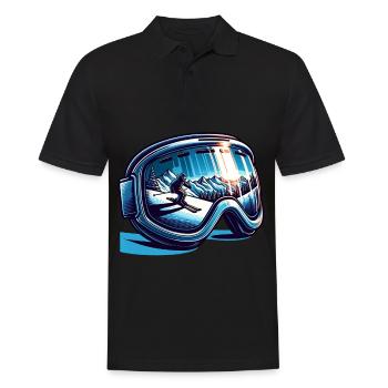 Adventure skiing in the mountains - Men's Polo Shirt - black - Front - Kai (181cm)