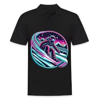 Snowboard Abenteuer in der Nacht - Männer Poloshirt - Schwarz - Vorne - Kai (181cm)