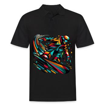 Colorful snowboarding action for adrenaline lovers - Men's Polo Shirt - black - Front - Kai (181cm)