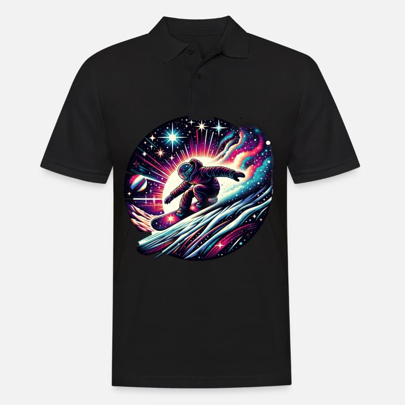 Aventure en snowboard dans l’espace - Polo Homme - noir